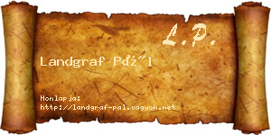 Landgraf Pál névjegykártya